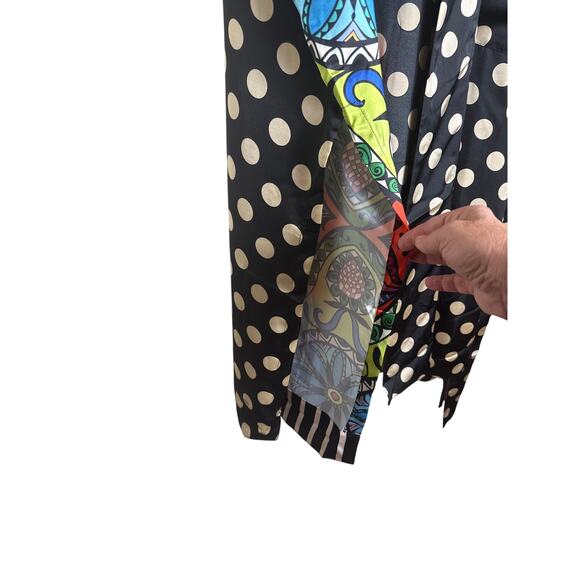 Alembika Paisley Dot Long Kimono Jacket Robe Satin Women's Size 1X Multi NWT - Picture 8 of 13